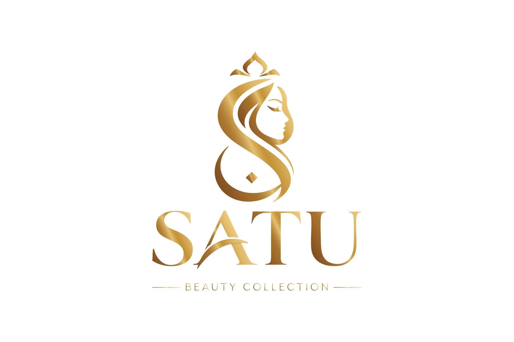 The SATU Beauty Collection logo in gold