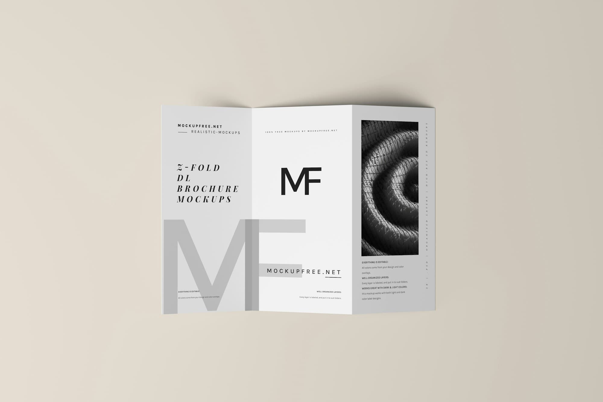 A folded brochure