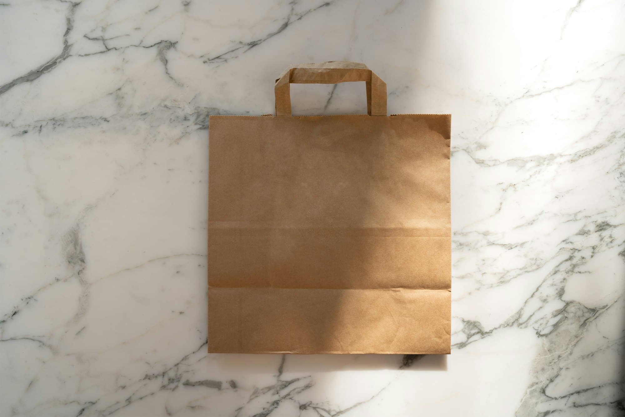 A brown paper gift bag