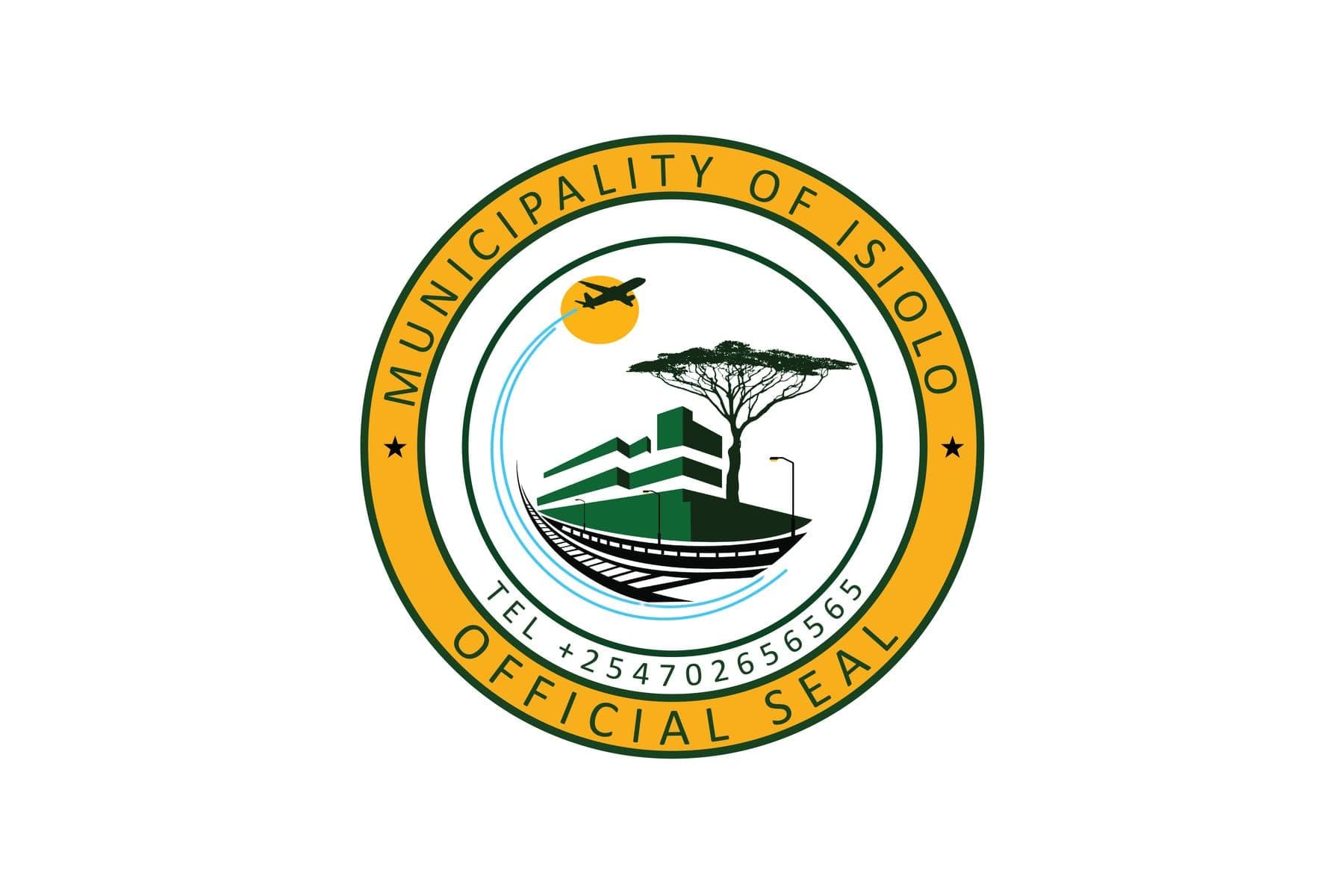 The Municipality of Isiolo official seal in green and gold
